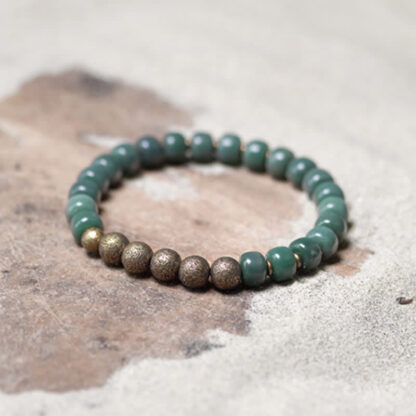 Buddha Stones Tibetan Cyan Bodhi Seed Copper Success Bracelet - 图片 6