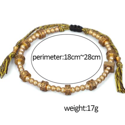 Buddha Stones Tibetan Curse Six True Words Wealth Bracelet - 图片 6