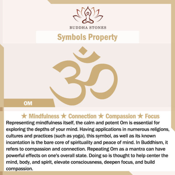 Buddha Stones Tibetan OM Symbol Mindfulness Cuff Bracelet Bangle - 图片 8