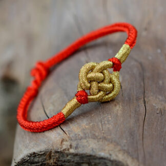 Buddha Stones Handmade Simple Design Chinese Knotting Luck Strength Braid String Bracelet