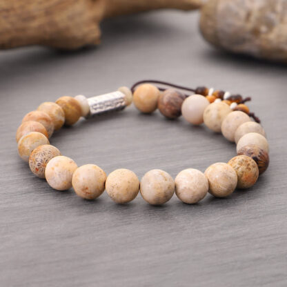 Buddha Stones Weathered Stone Om Mani Padme Hum Strengthen Bracelet - 图片 8