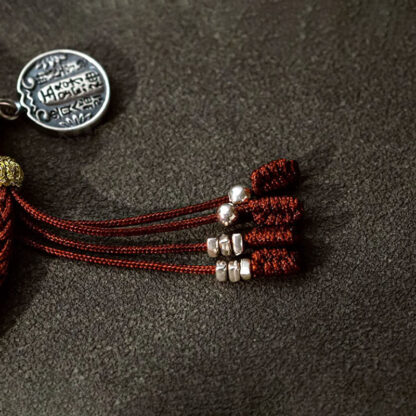 Handmade 925 Sterling Silver Five Directions Gods of Wealth Luck Protection String Braid Bracelet - 图片 7