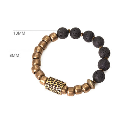 Buddha Stones Lava Rock Stone Rainbow Obsidian Copper Support Healing Bracelet - 图片 9