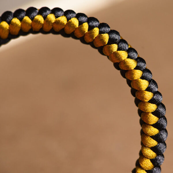 Handmade Tibetan Black Gold Dragon Scale Rope Om Mani Padme Hum Purity Bracelet - 图片 6