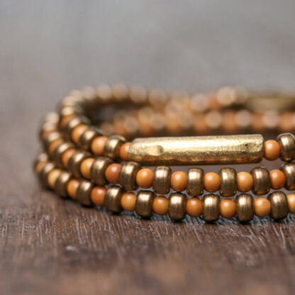 Retro Olive Pit Copper Wealth Bracelet - 图片 4