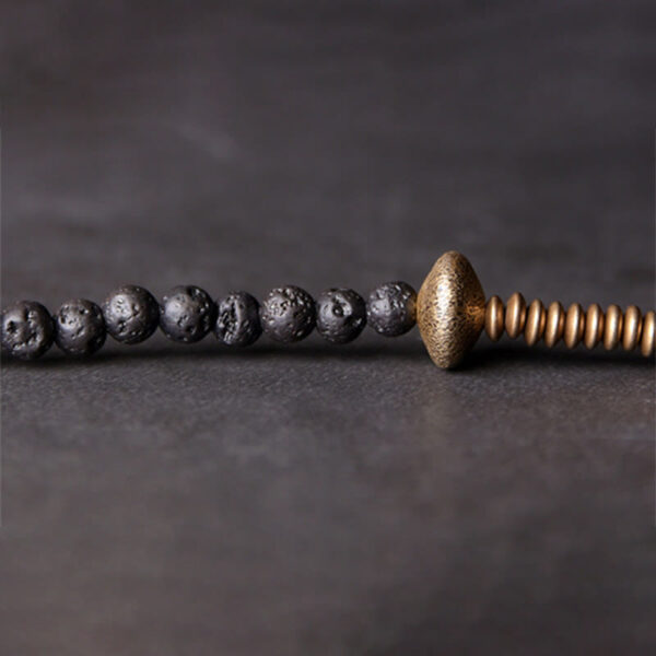 Vintage Lava Rock Copper Healing Multilayered Bracelet - 图片 6