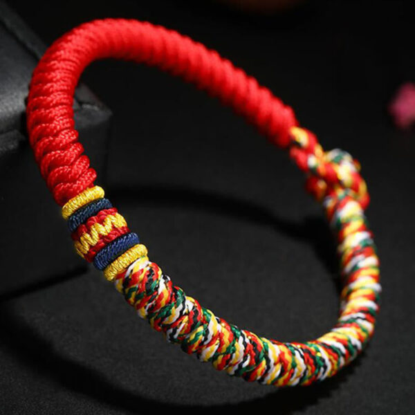 Buddha Stones Tibetan Handmade Multicolored Thread King Kong Knot Strength Braid String Bracelet - 图片 4
