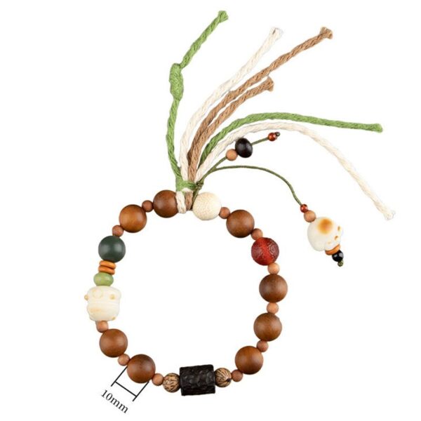 Lightning Strike Wood Bodhi Seed Cat Paw Claw Auspiciousness Protection Tassel Bracelet - 图片 10