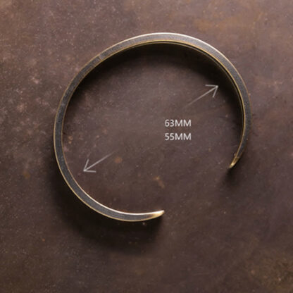 Buddha Stones Rustic Copper Luck Viking Cuff Bracelet - 图片 17