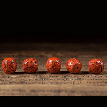 Buddha Stones Natural Cinnabar Ebony Calm Blessing Bracelet - 图片 10