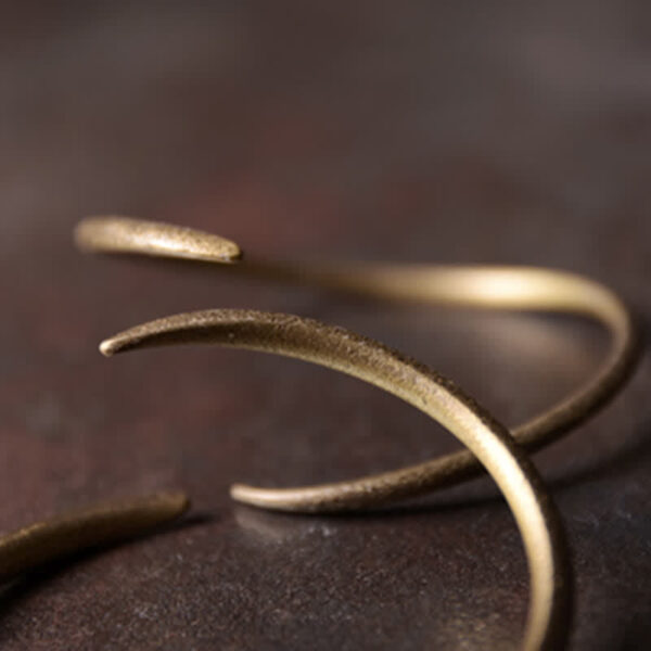 Buddha Stones Simple Design Copper Luck Adjustable Cuff Bracelet - 图片 6