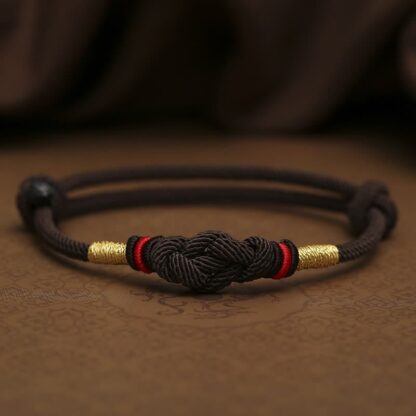 Buddha Stones Red String Jade Luck Fortune Knot Braided String Bracelet - 图片 16