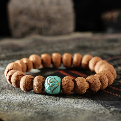 Buddha Stones Tibetan Bodhi Seed Turquoise Amber Protection Bracelet - 图片 5