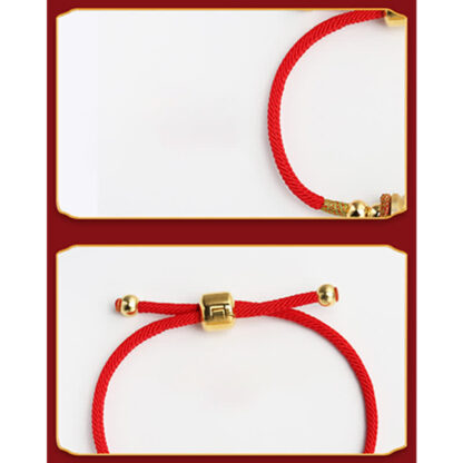 Buddha Stones 999 Sterling Silver Om Mani Padme Hum Luck Red String Bracelet - 图片 8