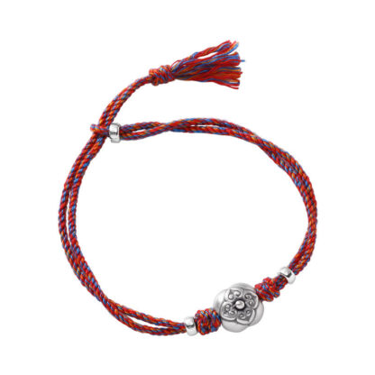 999 Sterling Silver Persimmon Luck Multicolored Braided Bracelet - 图片 27