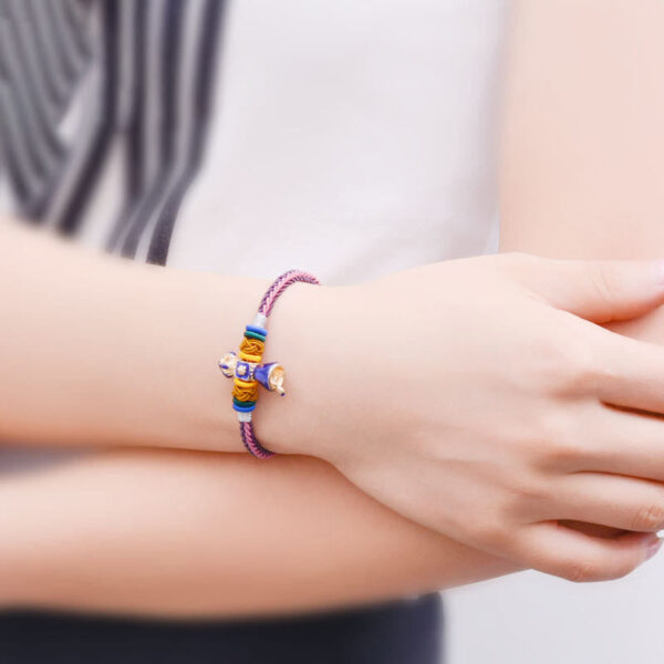 Buddha Stones Tibetan Handmade Dorje Vajra Strength Eight Threads String Bracelet - 图片 5