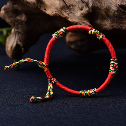 Buddha Stones Tibetan Handmade Colorful King Kong Knot Lucky Protection Braid String Bracelet - 图片 5