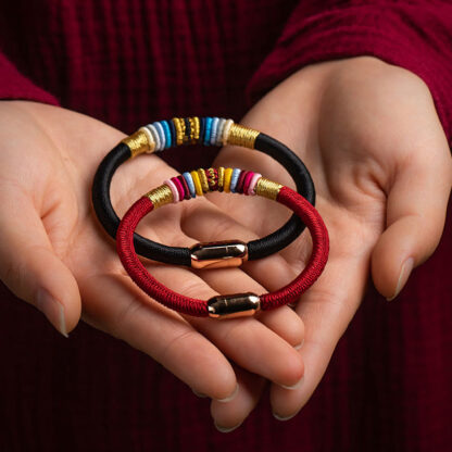 Tibetan Handmade King Kong Knot Protection Magnetic Buckle Braided Bracelet - 图片 2