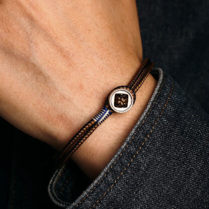 Buddha Stones  925 Sterling Silver Handmade Button Protection Weave String Bracelet - 图片 8