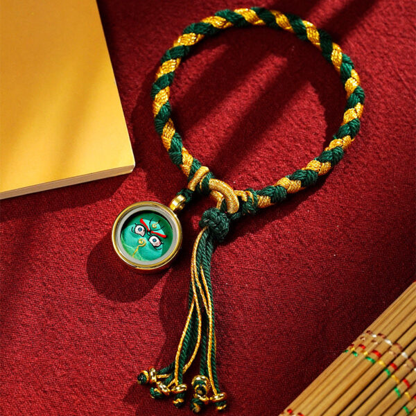 Handmade Tibetan Five God Of Wealth Dragon Scale Rope Luck Braid Bracelet - 图片 14
