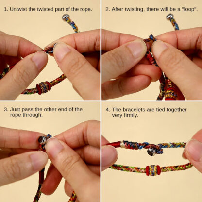 Buddha Stones Handmade Dragon Boat Festival Luck Colorful Rope Child Adult Bracelet - 图片 6