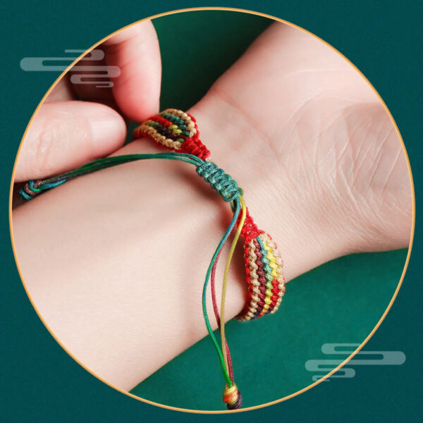 Buddha Stones Tibet Handmade Rainbow Multicolored Protection Braided String Bracelet - 图片 7