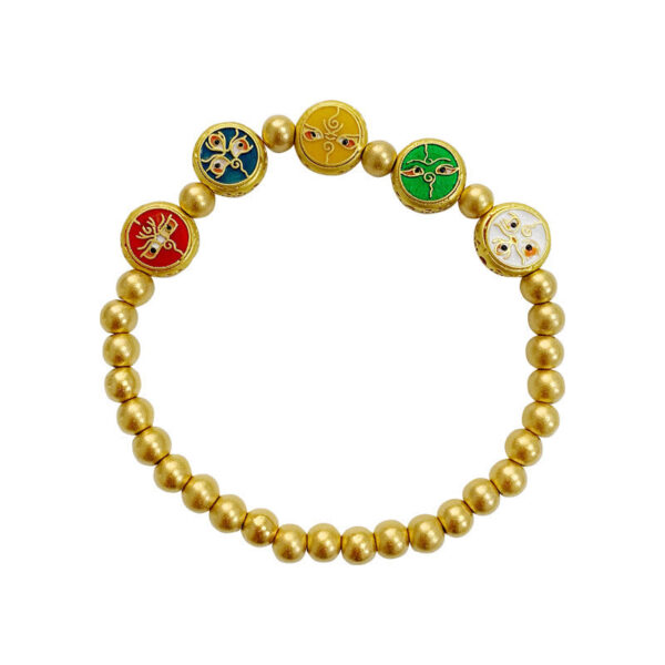 Tibetan Five God Of Wealth Copper Beads Luck Bracelet - 图片 11