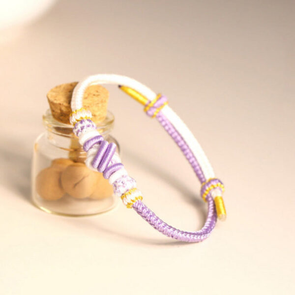 Two-Color Rope Handcrafted Eight Thread Peace Knot Luck Connection Bracelet - 图片 12