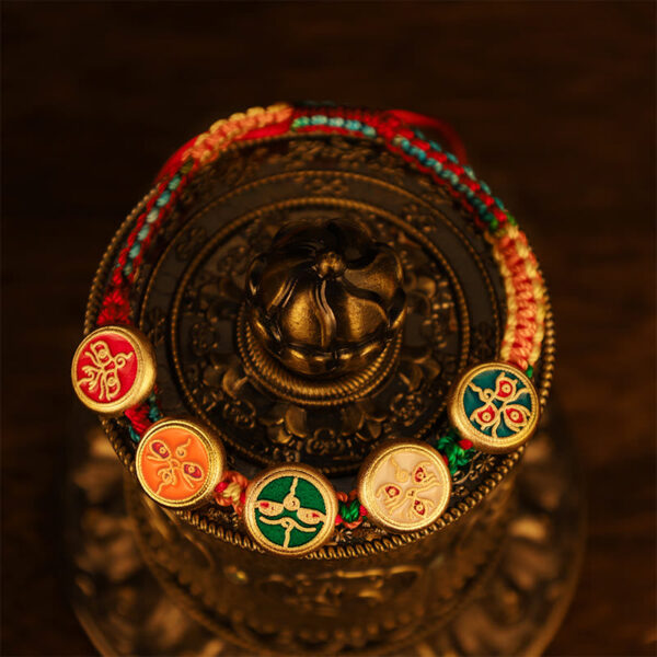 Tibetan Five God Of Wealth Colorful Rope Braided Luck Bracelet - 图片 5
