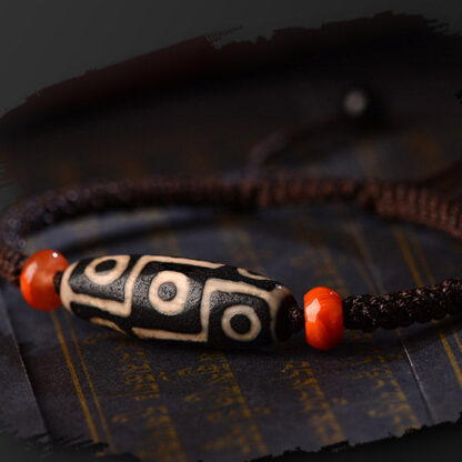 Buddha Stones Tibetan Nine-Eye Dzi Bead Prosperity String Bracelet - 图片 7