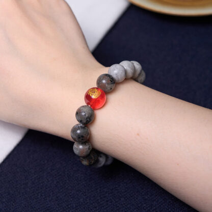 Tibetan Nine-Eye Dzi Bead Picasso Jasper Positive Bracelet - 图片 6