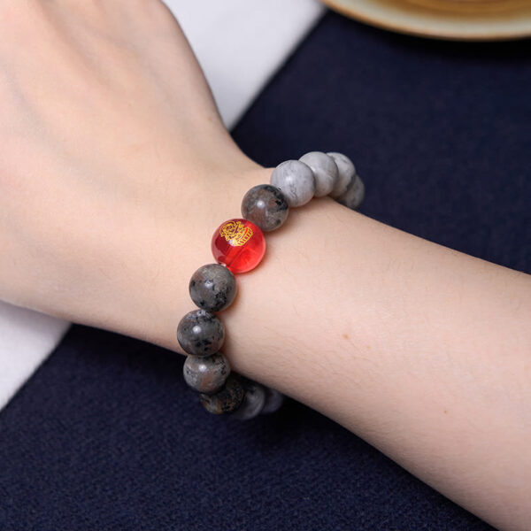 Tibetan Nine-Eye Dzi Bead Picasso Jasper Positive Bracelet - 图片 6