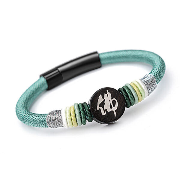 Buddha Stones Buddha Character Ebony Handcrafted Rope Bracelet - 图片 13