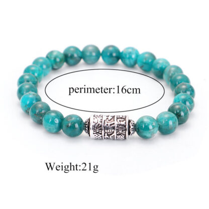 Buddha Stones Natural Lazurite Pietersite Unakite Om Mani Padme Hum Bead Positive Bracelet - 图片 5