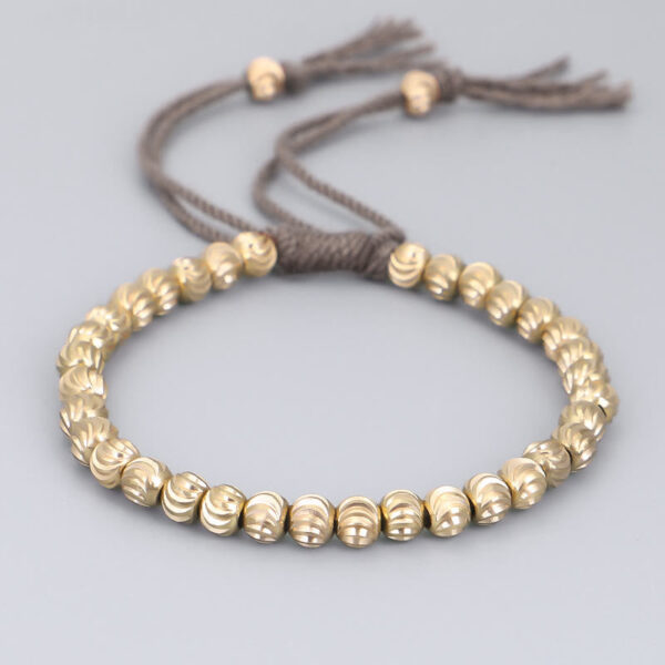 Tibetan Handmade Copper Bead Luck String Bracelet - 图片 7