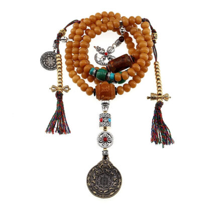 Tibet 108 Mala Beads Bodhi Seed Bagua Vajra Wealth Bracelet - 图片 2
