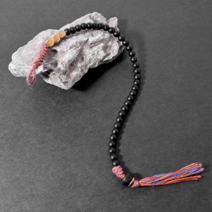Buddha Stones Handmade Tibetan Black Onyx Tassel Bracelet - 图片 6