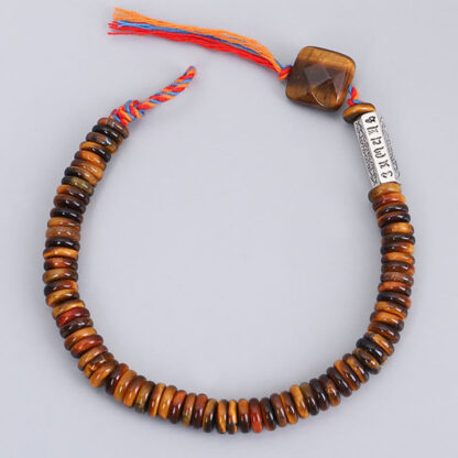 Buddha Stones Tibetan Tiger Eye Om Mani Padme Hum Protection Power Bracelet - 图片 10