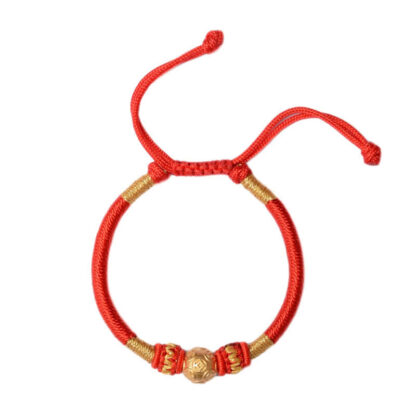 Buddha Stones 999 Sterling Silver Round Copper Coin Protection Luck Beaded String Bracelet - 图片 3