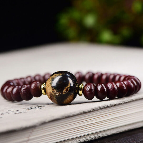 Natural Tibetan Purple Bodhi Seed Bead Harmony Bracelet - 图片 6