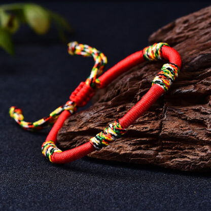 Buddha Stones Tibetan Handmade Colorful King Kong Knot Lucky Protection Braid String Bracelet - 图片 3