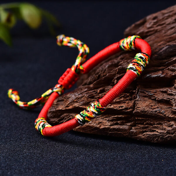 Buddha Stones Tibetan Handmade Colorful King Kong Knot Lucky Protection Braid String Bracelet - 图片 3