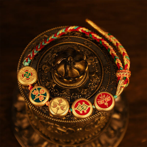 Tibetan Five God Of Wealth Colorful Rope Braided Luck Bracelet - 图片 10