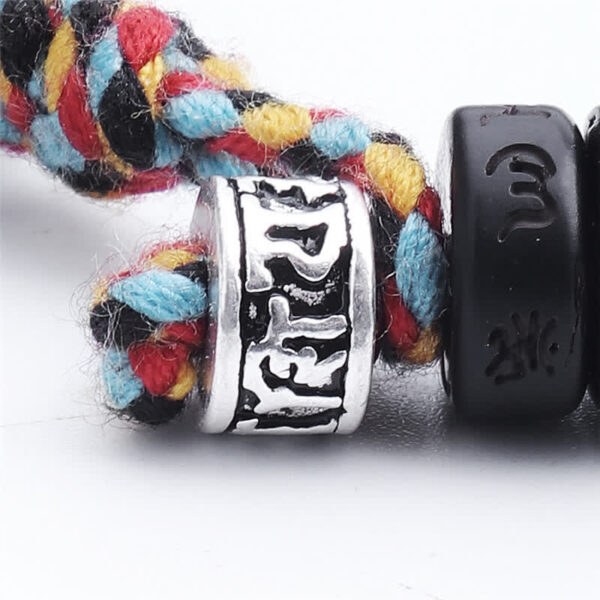 Buddha Stones Tibetan Coconut Shell Beads Engraved Om Mani Padme Hum Mantra Happiness Bracelet - 图片 8