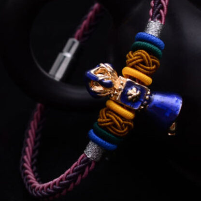 Buddha Stones Tibetan Handmade Dorje Vajra Strength Eight Threads String Bracelet - 图片 4