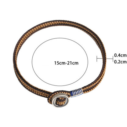 Buddha Stones  925 Sterling Silver Handmade Button Protection Weave String Bracelet - 图片 16