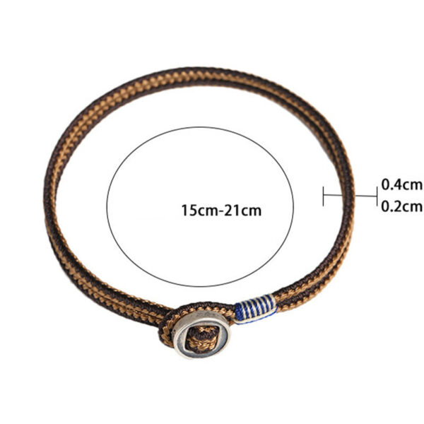 Buddha Stones  925 Sterling Silver Handmade Button Protection Weave String Bracelet - 图片 16