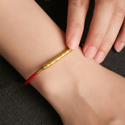 Buddha Stones Tibetan Buddhist Handmade Mani Mantra Lucky Red String Bracelet - 图片 5