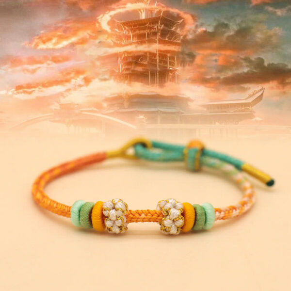 Handmade Eight Thread Peace Knot Peach Blossom Knot Luck Rope Braided Bracelet - 图片 8