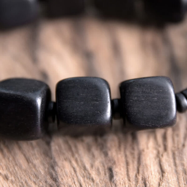 Buddha Stones Tibetan Ebony Wood Dzi Bead Strength Bracelet - 图片 10